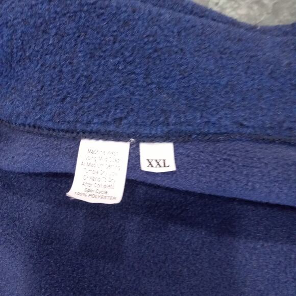 Mens XXL Western Aztec Trim Southwestern Blue Vest Fleece Full Zip Pockets Cozy - Picture 8 of 13